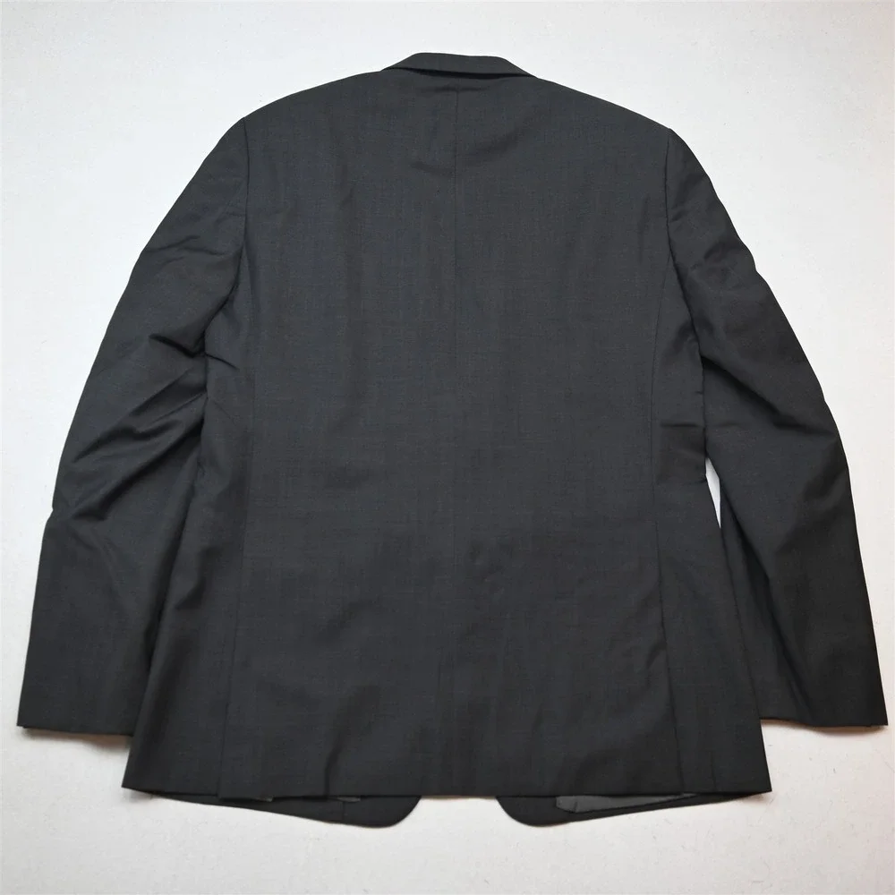DKNY 38R 30x30 Gray Sharkskin 100% Reda Wool Mens Jacket Pants Suit